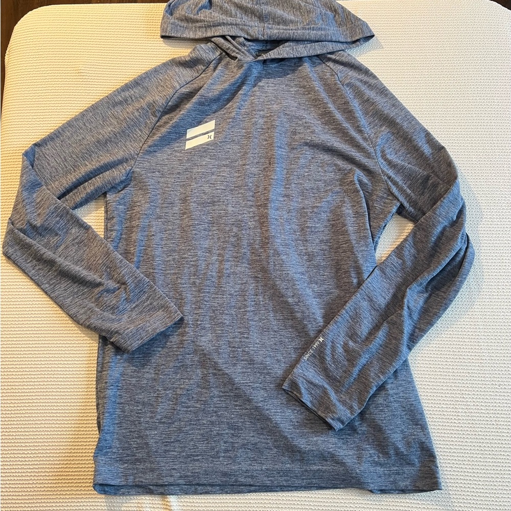 Men’s Hurley Blue Hooded Long Sleeve Athletic Material Size Medium